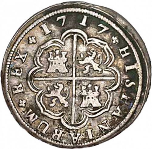 2 Reales Reverse Image minted in SPAIN in 1717J (1700-46  -  FELIPE V)  - The Coin Database