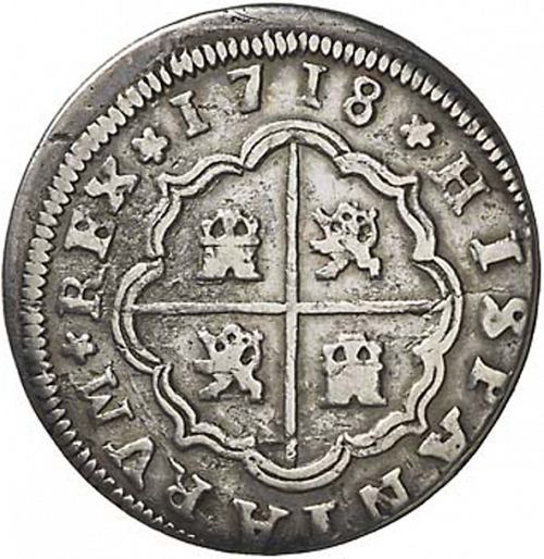 2 Reales Reverse Image minted in SPAIN in 1718M (1700-46  -  FELIPE V)  - The Coin Database