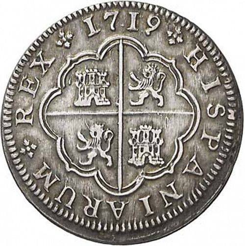 2 Reales Reverse Image minted in SPAIN in 1719J (1700-46  -  FELIPE V)  - The Coin Database