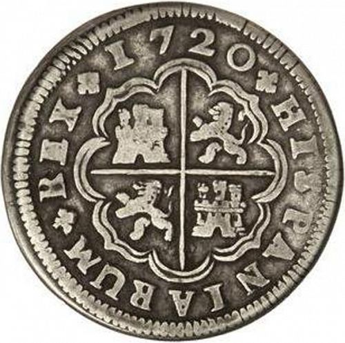 2 Reales Reverse Image minted in SPAIN in 1720JJ (1700-46  -  FELIPE V)  - The Coin Database