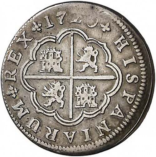 2 Reales Reverse Image minted in SPAIN in 1720J (1700-46  -  FELIPE V)  - The Coin Database