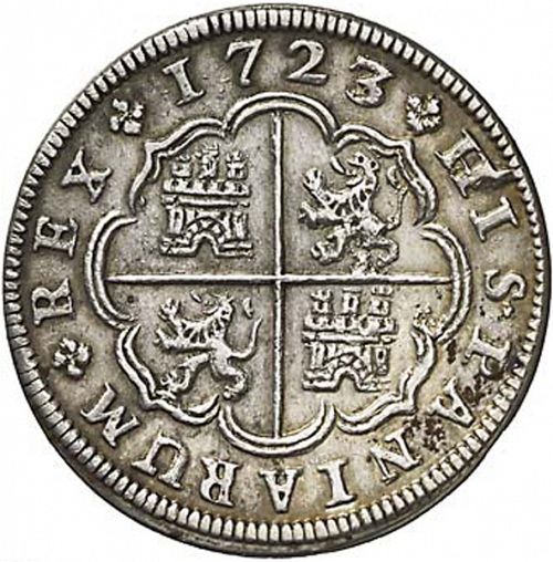 2 Reales Reverse Image minted in SPAIN in 1723A (1700-46  -  FELIPE V)  - The Coin Database
