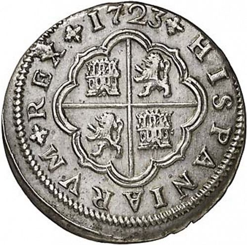 2 Reales Reverse Image minted in SPAIN in 1723J (1700-46  -  FELIPE V)  - The Coin Database