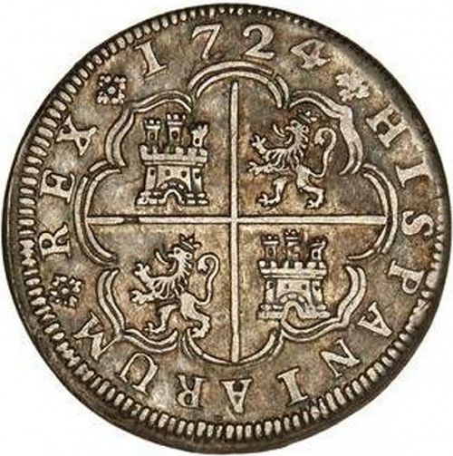 2 Reales Reverse Image minted in SPAIN in 1724A (1700-46  -  FELIPE V)  - The Coin Database