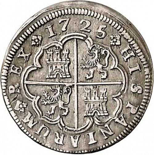2 Reales Reverse Image minted in SPAIN in 1725A (1700-46  -  FELIPE V)  - The Coin Database
