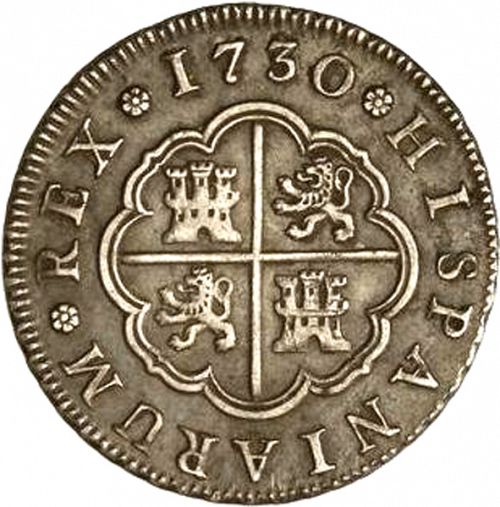 2 Reales Reverse Image minted in SPAIN in 1730JJ (1700-46  -  FELIPE V)  - The Coin Database
