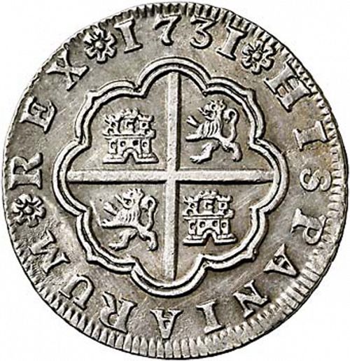 2 Reales Reverse Image minted in SPAIN in 1731PA (1700-46  -  FELIPE V)  - The Coin Database