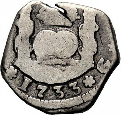 2 Reales Reverse Image minted in SPAIN in 1733J (1700-46  -  FELIPE V)  - The Coin Database