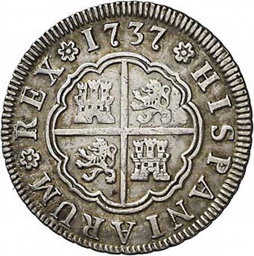 2 Reales Reverse Image minted in SPAIN in 1737JF (1700-46  -  FELIPE V)  - The Coin Database