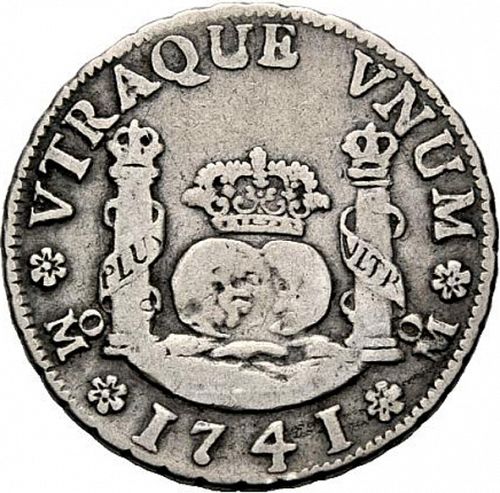 2 Reales Reverse Image minted in SPAIN in 1741MF (1700-46  -  FELIPE V)  - The Coin Database