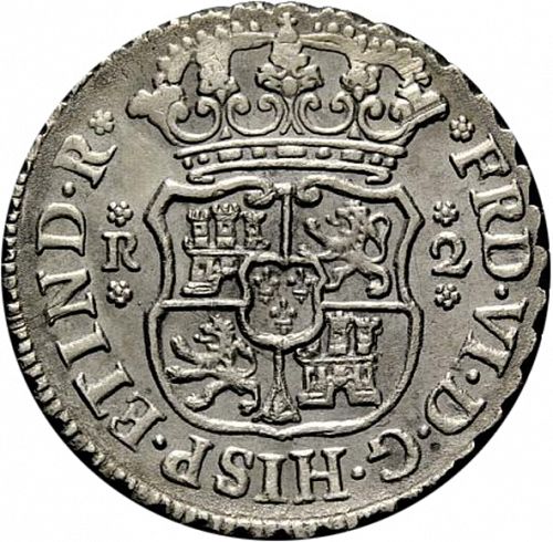 2 Reales Obverse Image minted in SPAIN in 1750M (1746-59  -  FERNANDO VI)  - The Coin Database