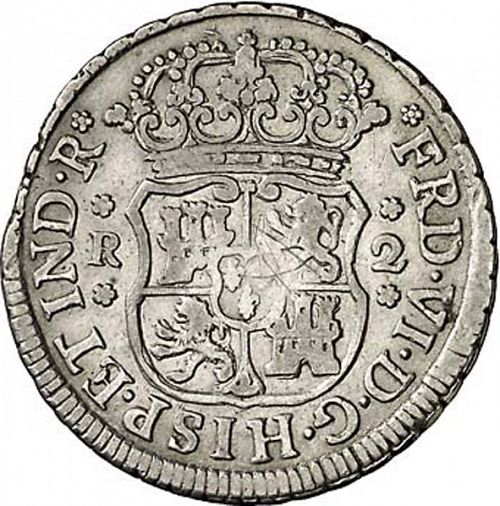 2 Reales Obverse Image minted in SPAIN in 1753M (1746-59  -  FERNANDO VI)  - The Coin Database