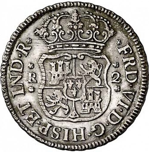 2 Reales Obverse Image minted in SPAIN in 1756M (1746-59  -  FERNANDO VI)  - The Coin Database