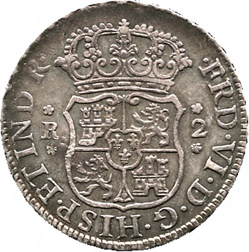 2 Reales Obverse Image minted in SPAIN in 1757JM (1746-59  -  FERNANDO VI)  - The Coin Database