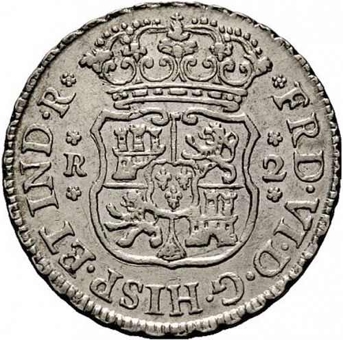 2 Reales Obverse Image minted in SPAIN in 1759M (1746-59  -  FERNANDO VI)  - The Coin Database