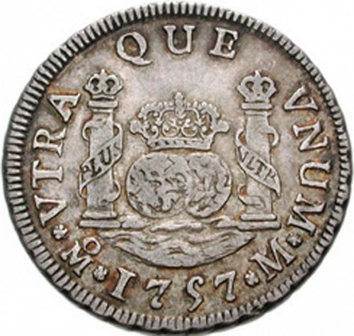 2 Reales Reverse Image minted in SPAIN in 1757M (1746-59  -  FERNANDO VI)  - The Coin Database