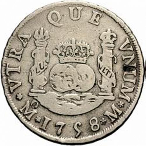 2 Reales Reverse Image minted in SPAIN in 1758M (1746-59  -  FERNANDO VI)  - The Coin Database