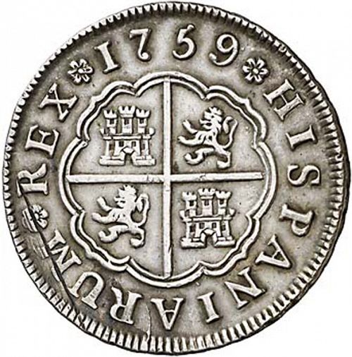 2 Reales Reverse Image minted in SPAIN in 1759JB (1746-59  -  FERNANDO VI)  - The Coin Database