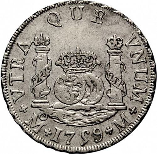 2 Reales Reverse Image minted in SPAIN in 1759M (1746-59  -  FERNANDO VI)  - The Coin Database
