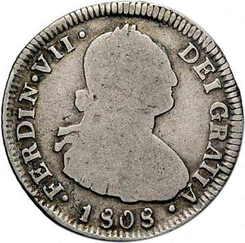 2 Reales Obverse Image minted in SPAIN in 1808FJ (1808-33  -  FERNANDO VII)  - The Coin Database