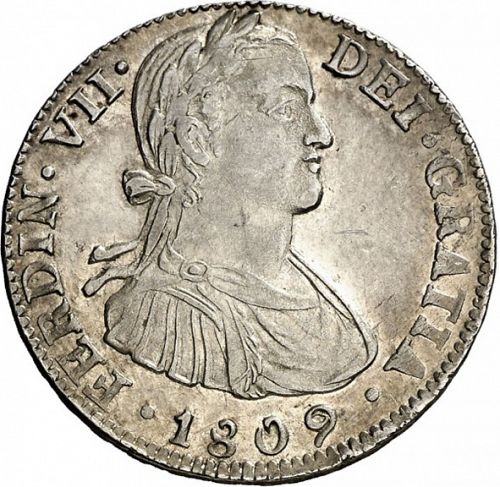 2 Reales Obverse Image minted in SPAIN in 1809TH (1808-33  -  FERNANDO VII)  - The Coin Database