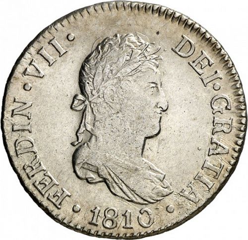 2 Reales Obverse Image minted in SPAIN in 1810CI (1808-33  -  FERNANDO VII)  - The Coin Database