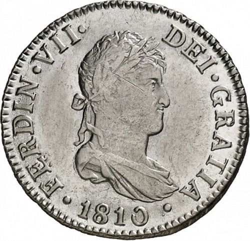 2 Reales Obverse Image minted in SPAIN in 1810CI (1808-33  -  FERNANDO VII)  - The Coin Database