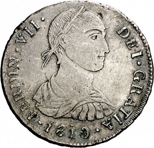 2 Reales Obverse Image minted in SPAIN in 1810JP (1808-33  -  FERNANDO VII)  - The Coin Database