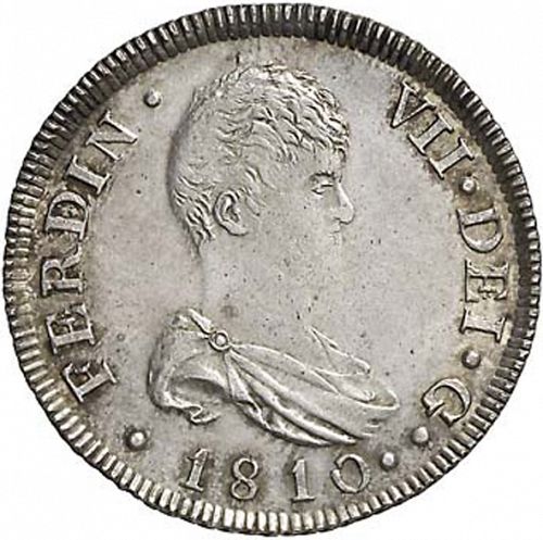 2 Reales Obverse Image minted in SPAIN in 1810SF (1808-33  -  FERNANDO VII)  - The Coin Database