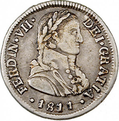 2 Reales Obverse Image minted in SPAIN in 1811FJ (1808-33  -  FERNANDO VII)  - The Coin Database