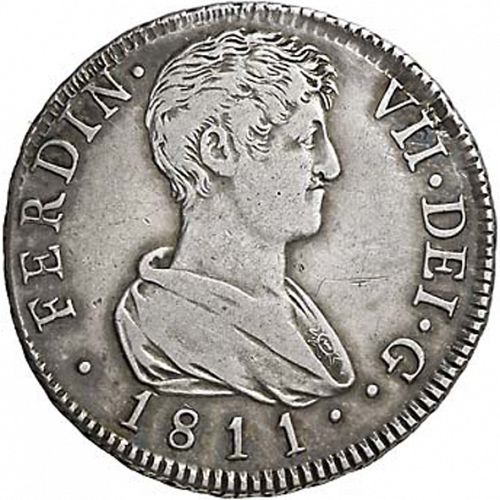 2 Reales Obverse Image minted in SPAIN in 1811GS (1808-33  -  FERNANDO VII)  - The Coin Database