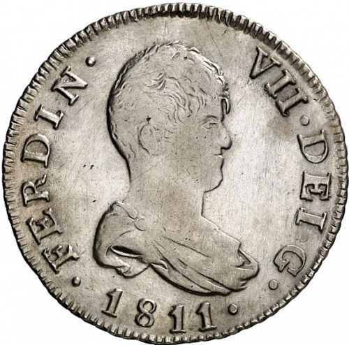 2 Reales Obverse Image minted in SPAIN in 1811SF (1808-33  -  FERNANDO VII)  - The Coin Database