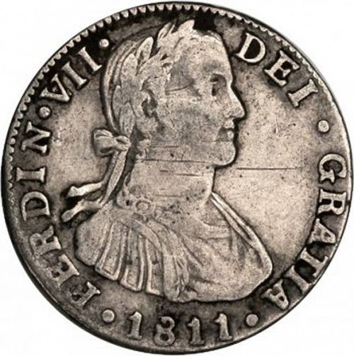 2 Reales Obverse Image minted in SPAIN in 1811TH (1808-33  -  FERNANDO VII)  - The Coin Database