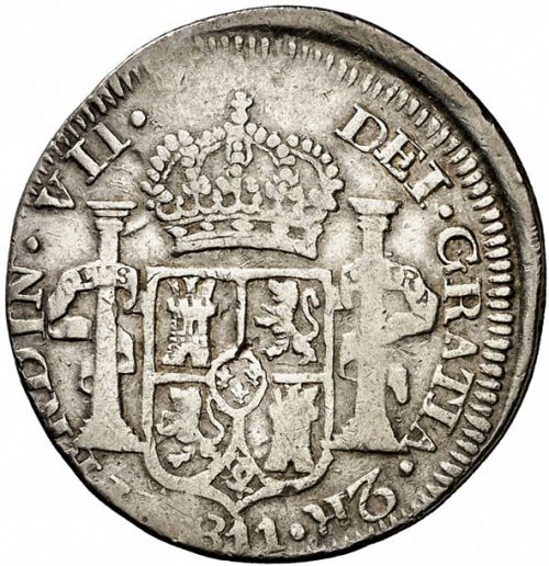 2 Reales Obverse Image minted in SPAIN in 1811 (1810-22  -  FERNANDO VII - Independence War)  - The Coin Database