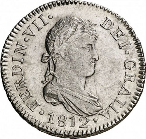 2 Reales Obverse Image minted in SPAIN in 1812CI (1808-33  -  FERNANDO VII)  - The Coin Database
