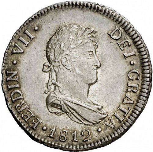 2 Reales Obverse Image minted in SPAIN in 1812JP (1808-33  -  FERNANDO VII)  - The Coin Database