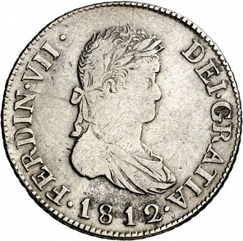 2 Reales Obverse Image minted in SPAIN in 1812SF (1808-33  -  FERNANDO VII)  - The Coin Database