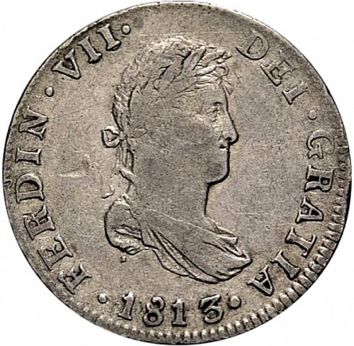 2 Reales Obverse Image minted in SPAIN in 1813JJ (1808-33  -  FERNANDO VII)  - The Coin Database