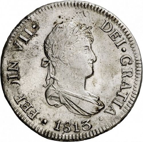 2 Reales Obverse Image minted in SPAIN in 1813JP (1808-33  -  FERNANDO VII)  - The Coin Database