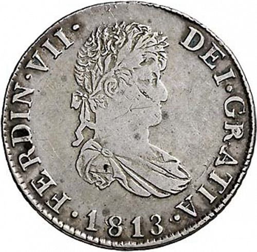 2 Reales Obverse Image minted in SPAIN in 1813SF (1808-33  -  FERNANDO VII)  - The Coin Database