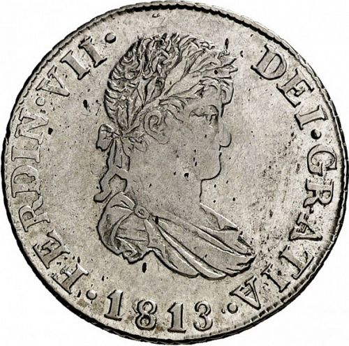 2 Reales Obverse Image minted in SPAIN in 1813SF (1808-33  -  FERNANDO VII)  - The Coin Database
