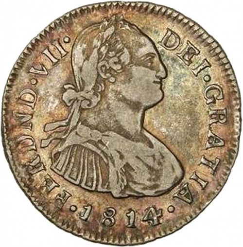 2 Reales Obverse Image minted in SPAIN in 1814JF (1808-33  -  FERNANDO VII)  - The Coin Database