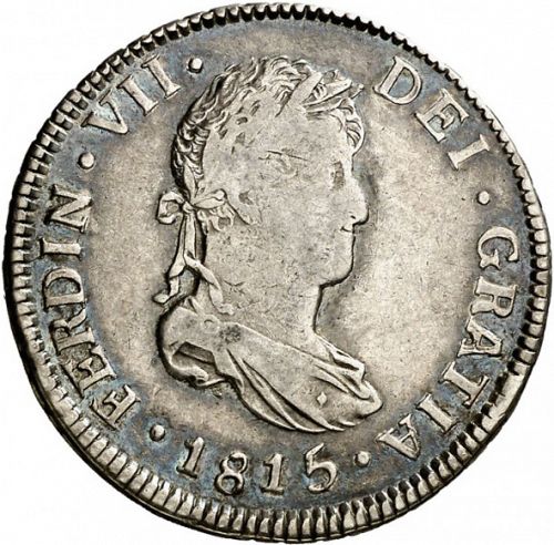 2 Reales Obverse Image minted in SPAIN in 1815M (1808-33  -  FERNANDO VII)  - The Coin Database