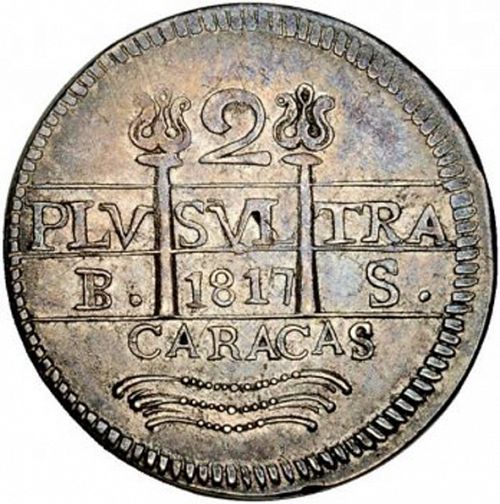 2 Reales Obverse Image minted in SPAIN in 1817BS (1810-22  -  FERNANDO VII - Independence War)  - The Coin Database