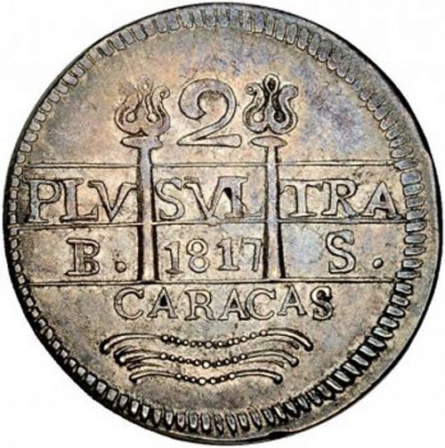 2 Reales Obverse Image minted in SPAIN in 1817BS (1810-22  -  FERNANDO VII - Independence War)  - The Coin Database