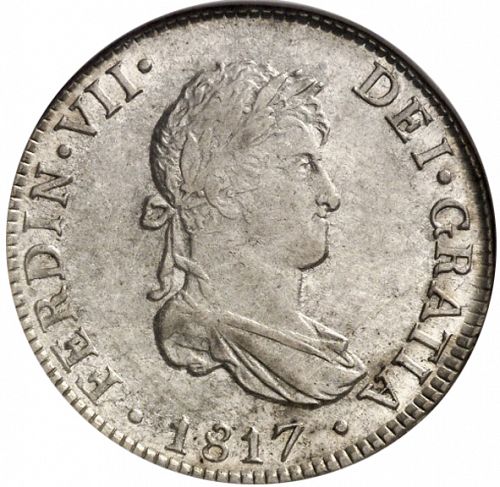 2 Reales Obverse Image minted in SPAIN in 1817JP (1808-33  -  FERNANDO VII)  - The Coin Database
