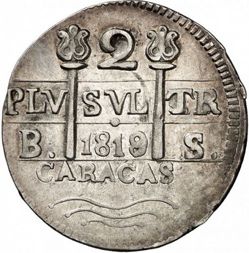 2 Reales Obverse Image minted in SPAIN in 1819BS (1810-22  -  FERNANDO VII - Independence War)  - The Coin Database