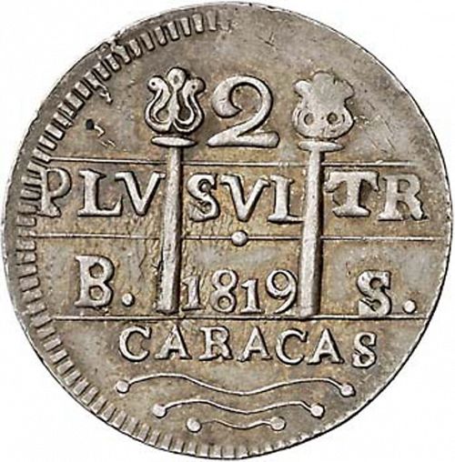 2 Reales Obverse Image minted in SPAIN in 1819BS (1810-22  -  FERNANDO VII - Independence War)  - The Coin Database