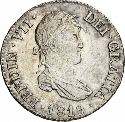 2 Reales Obverse Image minted in SPAIN in 1819GJ (1808-33  -  FERNANDO VII)  - The Coin Database