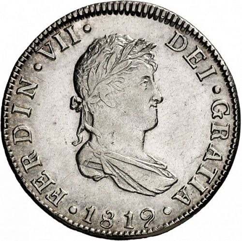 2 Reales Obverse Image minted in SPAIN in 1819JJ (1808-33  -  FERNANDO VII)  - The Coin Database